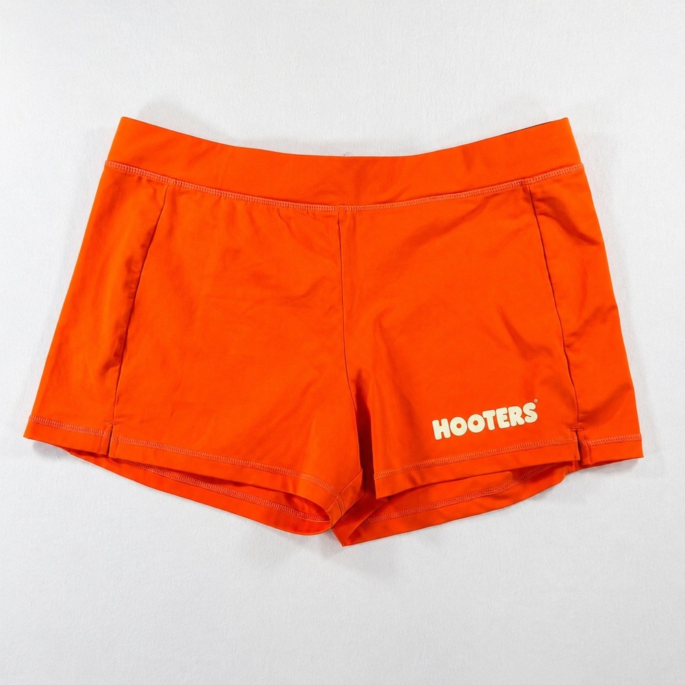 Hooters Girl Uniform Shorts Orange Athletic Spandex Plus Size 2X Ripple Junction